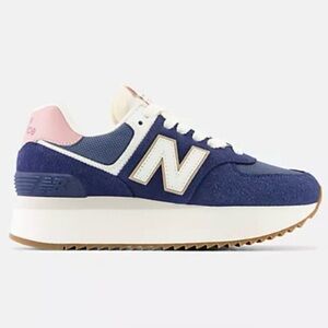 New Balance 574 PLATFORM Womens Sneaker Shoes Vintage Indigo Pink size 7